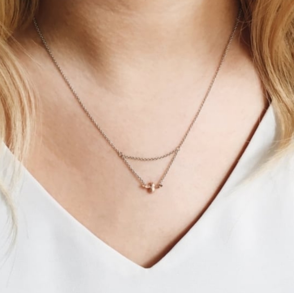 Olivia Burton 3D Queen Bee Silver Rose G Necklace - Picture 5 of 5